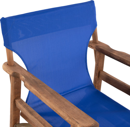 Director's Chair Wooden Walnut / Blue 57x54x88.5cm