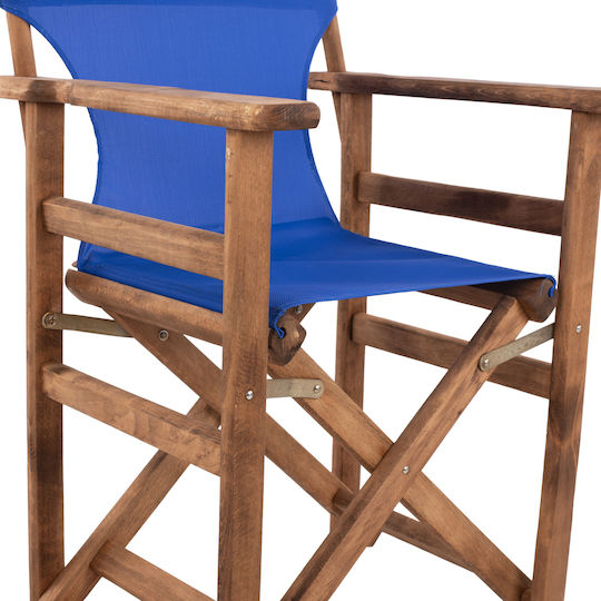 Director's Chair Wooden Walnut / Blue 57x54x88.5cm