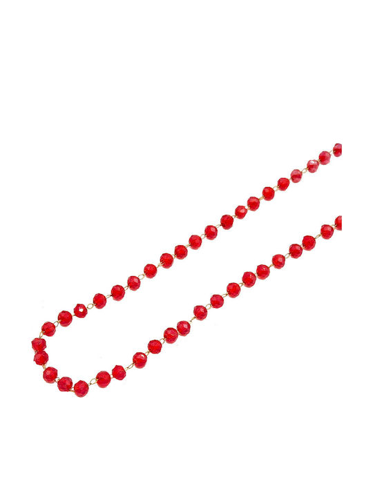 Fhs Jewlery Κολιέ Ροζάριο από Επιχρυσωμένο Ατσάλι