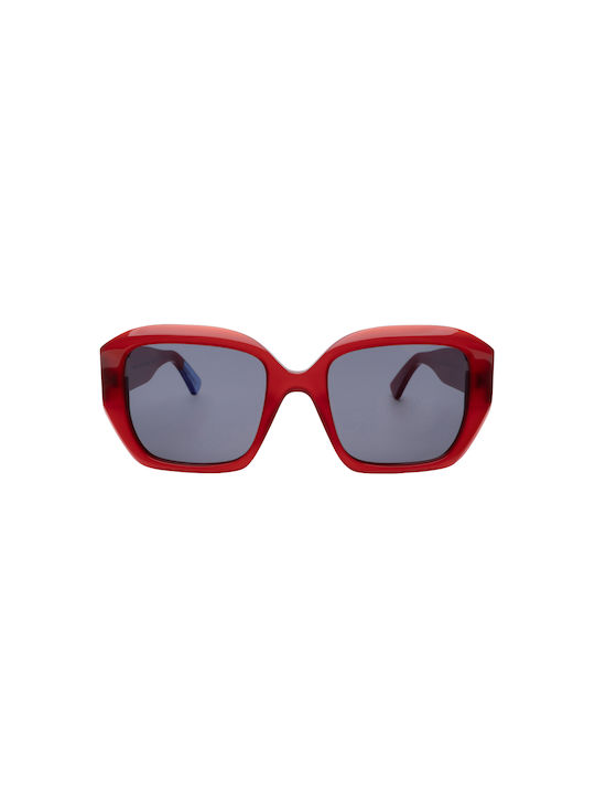 Urban Owl Women's Sunglasses with Red Plastic Frame and Gray Lens EMILIA-C4