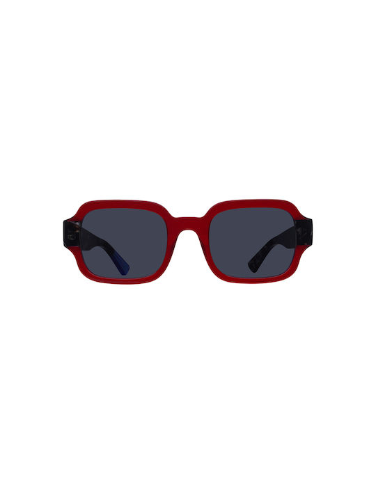 Urban Owl Women's Sunglasses with Red Plastic Frame and Gray Lens KAIA-C2