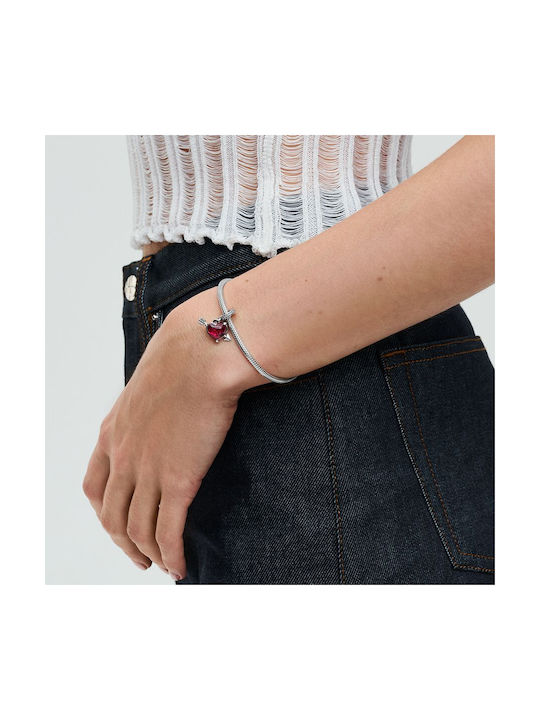 Pandora Charm Herz aus Silber mit Zirkon Rote