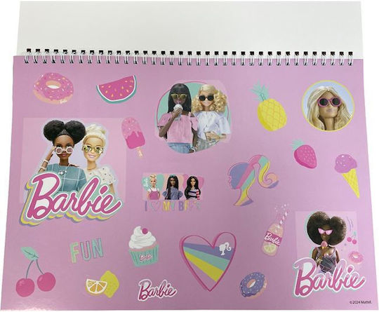 Gim Zeichenblock 23x33 40 Blatt + Barbie Aufkleber 349-84416