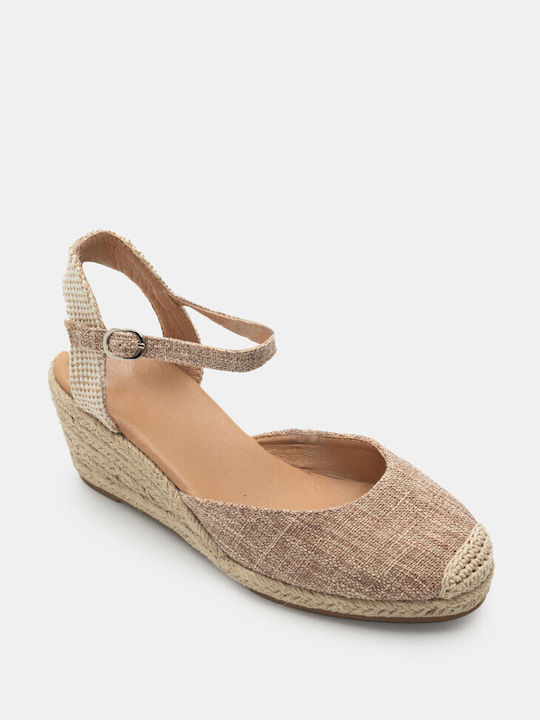 Luigi Women's Fabric Platform Espadrilles Brown