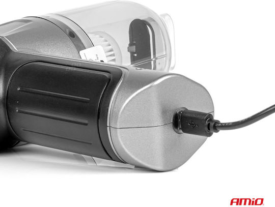AMiO Car Handheld Vacuum Dry Vacuuming with Power 40W Rechargeable 12V Transparent