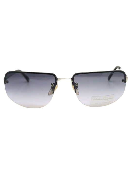 Salvatore Ferragamo Men's Sunglasses with Silver Metal Frame and Gray Gradient Mirror Lens 1035 511/17