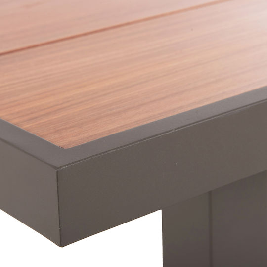 Outdoor Dinner Free Standing Aluminum Table Ecru 240x105x75cm