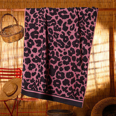 Melinen Leopard Beach Towel Cotton Apple 160x86cm.