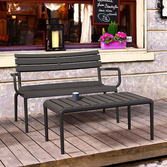 Catering Table for Small Outdoor Spaces Made of Polypropylene Foldable Paris Black 90x50x40cm