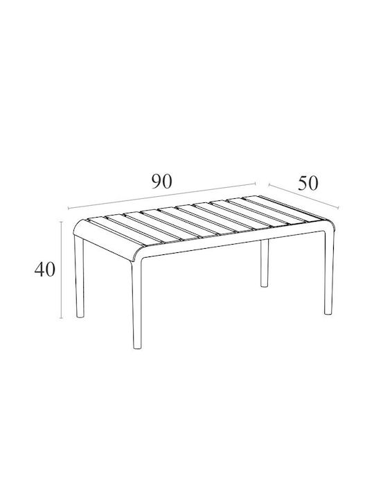 Catering Table for Small Outdoor Spaces Made of Polypropylene Foldable Paris Black 90x50x40cm