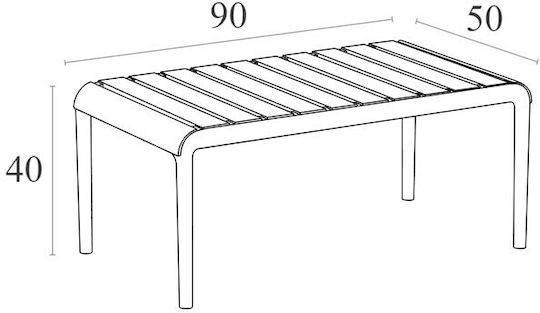 Catering Table for Small Outdoor Spaces Made of Polypropylene Foldable Paris Black 90x50x40cm