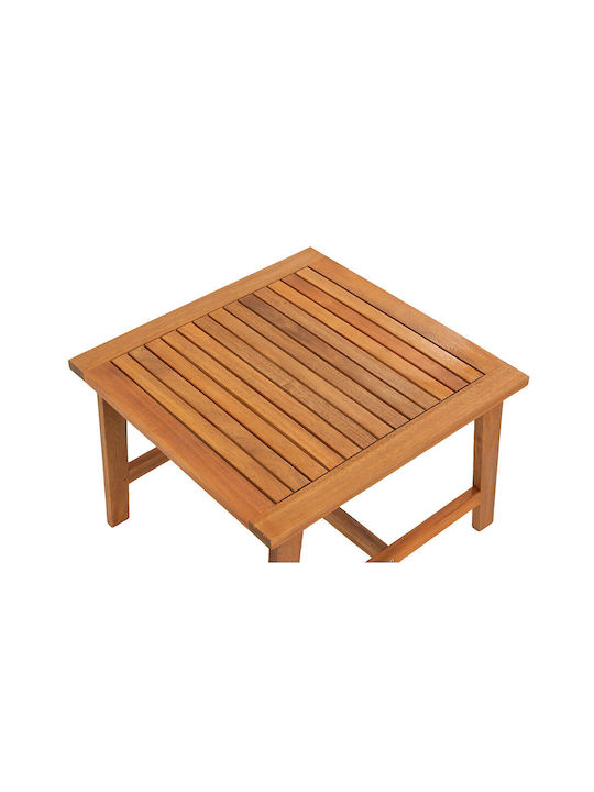 Auxiliary Table for Small Outdoor Spaces Made of Acacia Edgar Natural 55x55x55cm