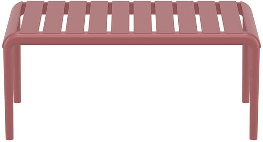 Garten- und Terrassentisch für kleine Räume aus Polypropylen Paris Marsala 90x50x40cm