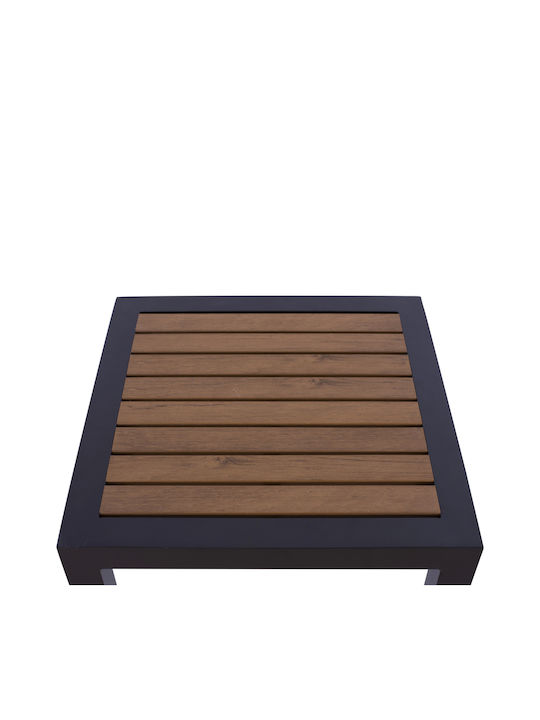 Sitting Room Table for Small Outdoor Spaces Polywood with Aluminum Frame Gray Polywood 45x45x45.5cm