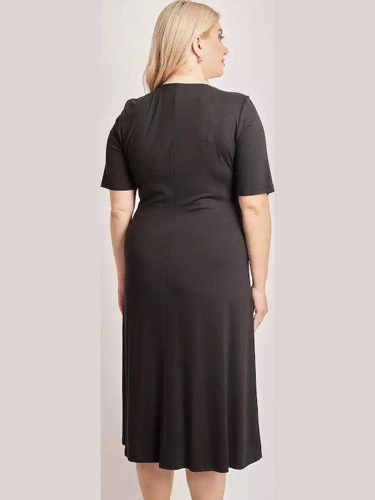 Sommer Midi Hemdkleid Schwarz