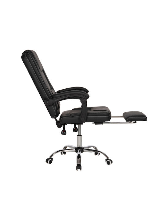 HomeMarkt Seena Reclining Office Chair with Fixed Arms Black Velvet-Black Metal HM1190.01