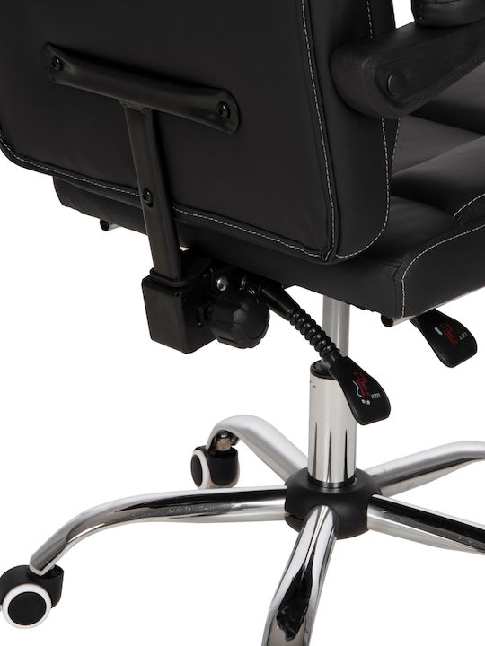 HomeMarkt Seena Reclining Office Chair with Fixed Arms Black Velvet-Black Metal HM1190.01