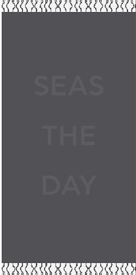 Melinen Seas The Day Cotton Gray with Fringes 160x86cm