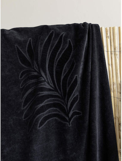 Nima Jacquard Cotton Black Beach Towel 160x90cm