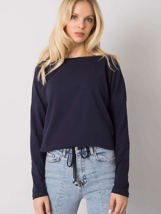 BFG Women's Blouse Cotton Long Sleeve Navy Blue