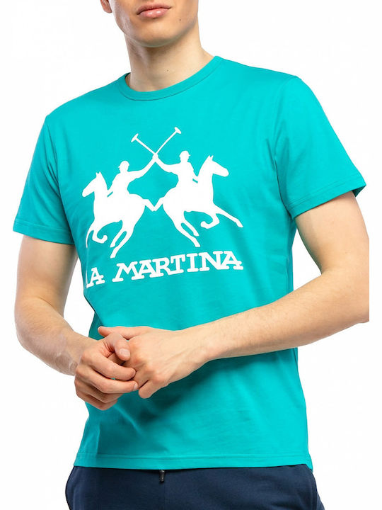 La Martina Ανδρικό T-shirt Κοντομάνικο Γαλάζιο