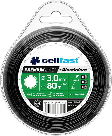 Cellfast Μεσινέζα Αλουμινίου Στρογγυλή Μήκους 80m και Πάχους 3mm