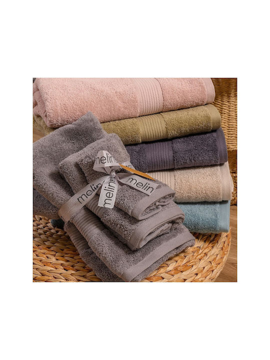 Melinen 3pc Bath Towel Set Kenzo Olive Weight 450gr/m²