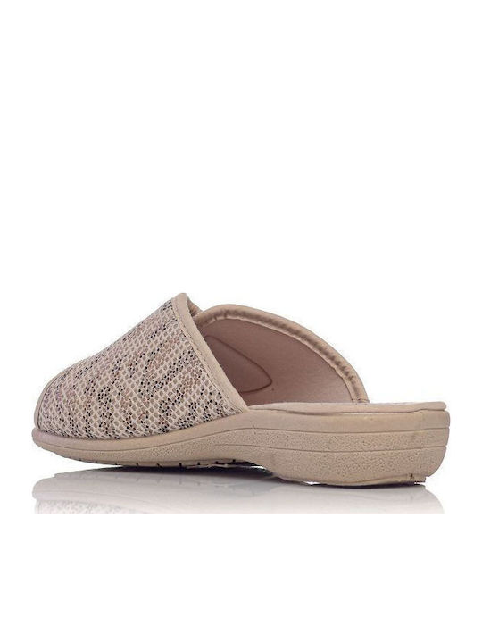Flache Sandalen für Damen Anatomisch in Beige Farbe