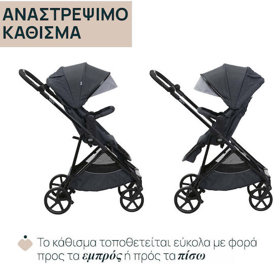 Chicco Seety Adjustable Baby Stroller Suitable for Newborn 53 Boston Grey 7kg