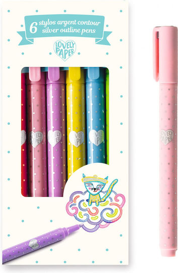 Set 6 Silber Konturmarker Djeco