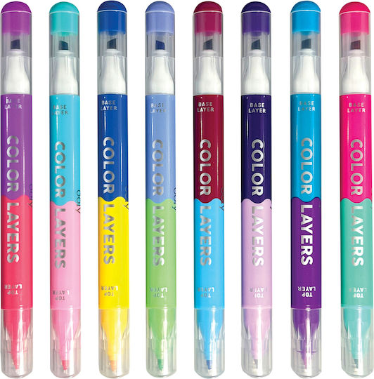 Double Color Layers Markers Set 8