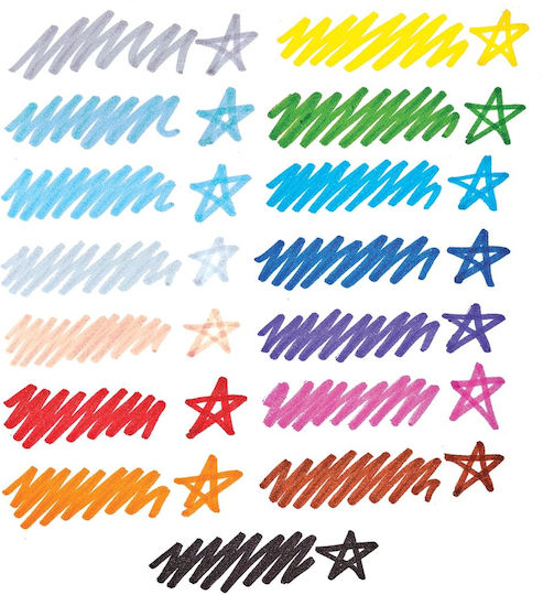 Rainbow Sparkle Glitter Markers Set 15 Colors