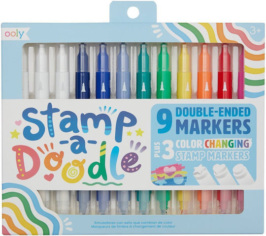 Double-ended Markers Stamp-a-doodle Stamps Set 9 Colors 3 Color-changing Pens
