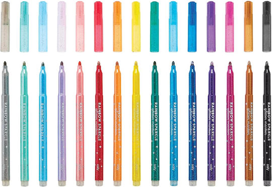 Rainbow Sparkle Glitter Markers Set 15 Colors