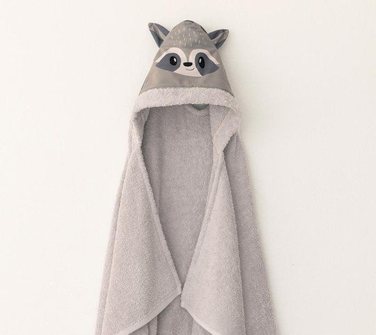 Palamaiki Racoon Kinder-Strandtuch Gray 120x70cm