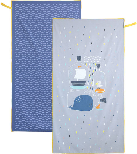 Nima Message In A Bottle Kids Beach Towel Blue 140x70cm
