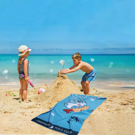 Greenwich Polo Club Kids Beach Towel Gray Sharks 140x70cm