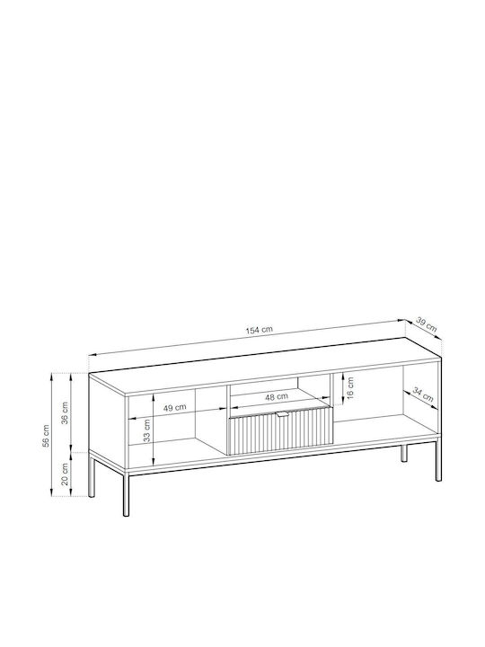 Nova Green TV Stand L154xD39xH56cm P_Nova_TV_LAB-g