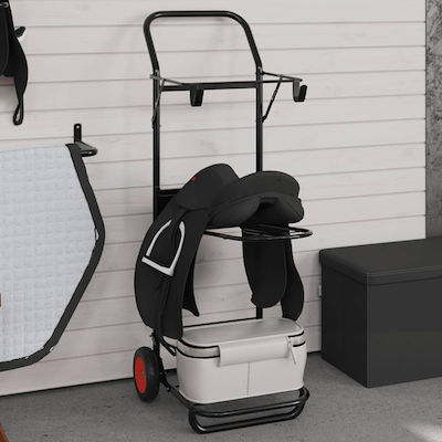 vidaXL Transport Trolley Foldable Black