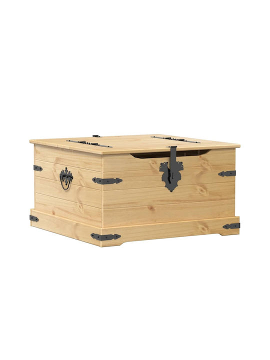 vidaXL Διακοσμητικό Μπαούλο Ξύλινο Καφέ 78x78x45εκ.