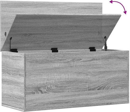vidaXL Декоративна куфар Дърво Сив 100x42x46бр