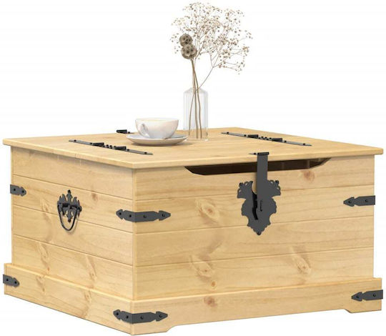 vidaXL Декоративна куфар Дърво Кафяв 78x78x45бр