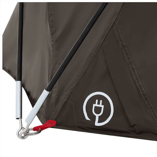 vidaXL Camping Tent Igloo Brown for 4 People 298x236x152cm