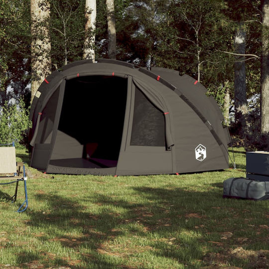 vidaXL Camping Tent Igloo Brown for 4 People 298x236x152cm