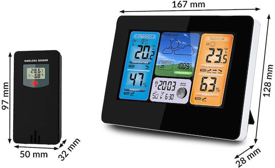 Berdsen BD-902 Ασύρματος Μετεωρολογικός Σταθμός Ψηφιακός Επιτραπέζιος Μαύρος