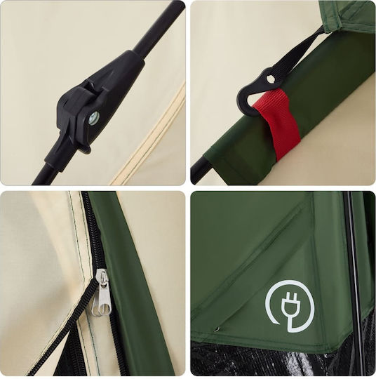 vidaXL Къмпинг Сцена Изскачаща Зеленa за 4 Човека 273x273x129см