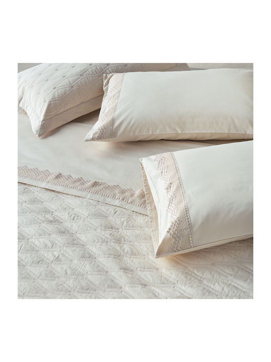 Kentia Coraline Σετ Σεντόνια Υπέρδιπλα 240x270εκ. Ivory (4τμχ)