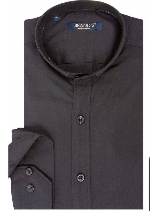 Bumbac Cămașă în Linie ingusta Black