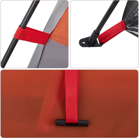 vidaXL Camping Tent Pop Up Orange for 4 People 273x273x129cm