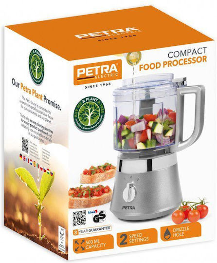 Petra Electric Compact PT-5114 Multifunctional Food Processor 400W With 500ml Bowl And Gray Blender Jug
